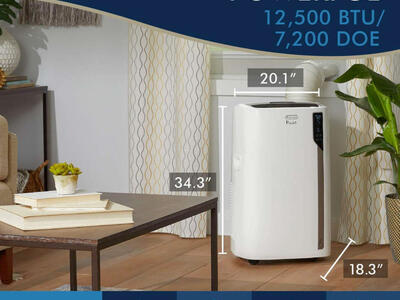 DeLonghi Portable AC Air Conditioner + Heater Extra large rooms 550 sqft wifi -New in box