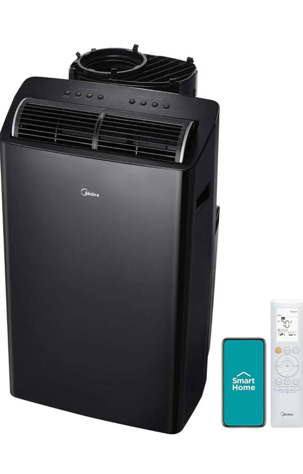 Midea Duo 14,000 BTU Ultra Quiet Portable AC Air Conditioner, with Heat up to 550 Sq. Ft., Alexa/Google  with Remote Control
