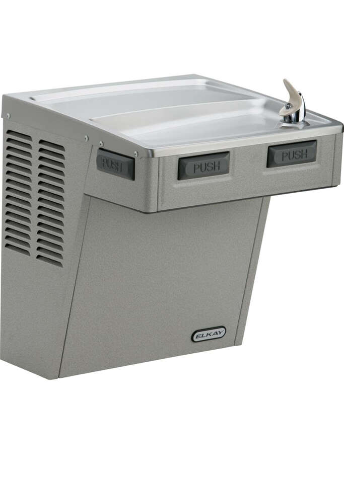 New Elkay Wall Mount Water Fountain Cooler Filtered Refrigerated Light Gray Granite