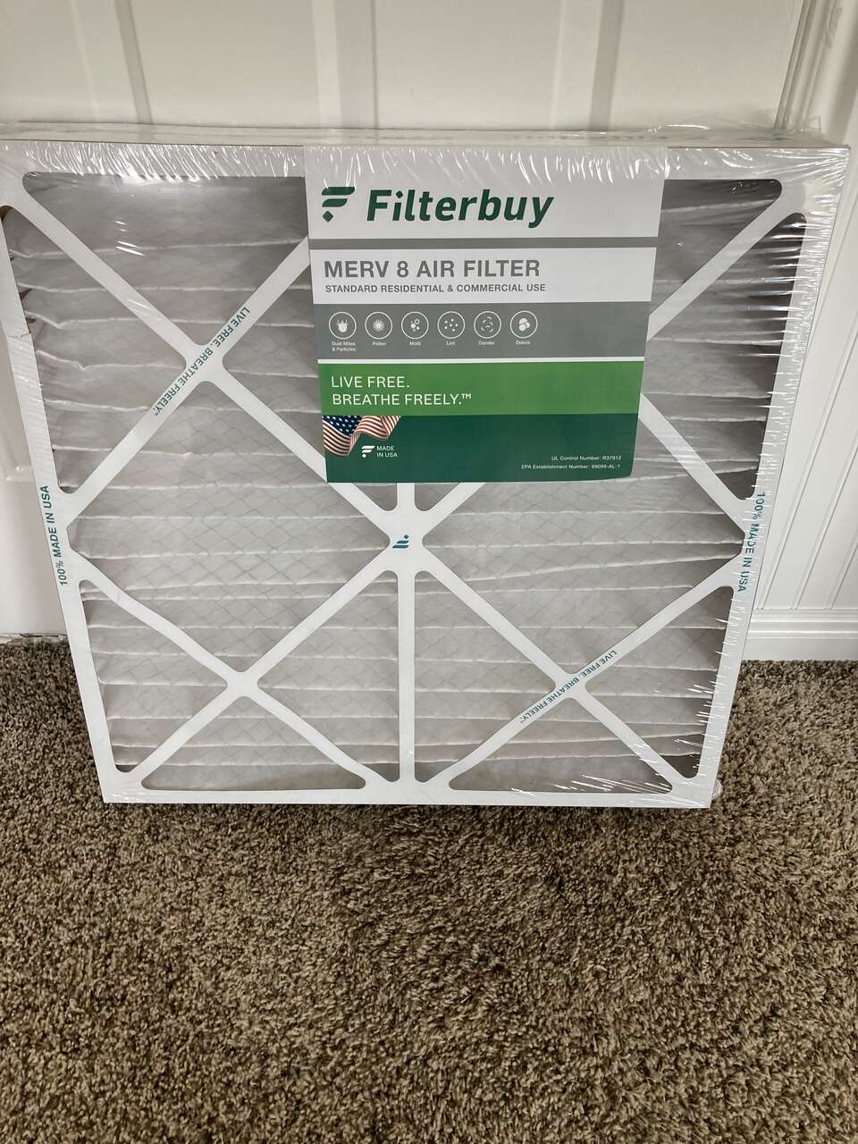 NEW ! -FilterBuy Furnace Merv8 Air FILTERS- Residential & Commercial 24x24x4