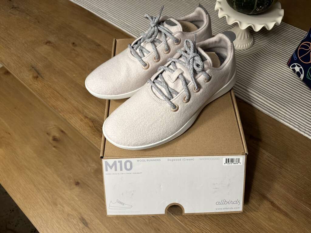 NIB Mens Allbirds Wool Runners - Cream - Size 10