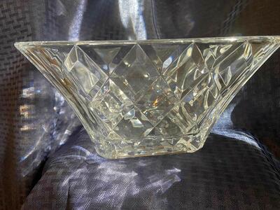 Vintage Mikasa Crystal Diamond Fare Square Bowl, Sparkle Collection