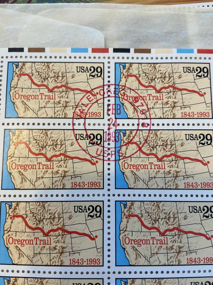 MINT 1993 Oregon Trail Sheet of Fifty .29 Cent Postage Stamps Sc #2747