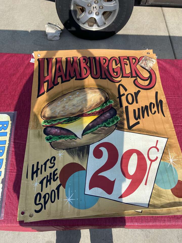 Iconic Painted Canvas Diner Advertisement Sign