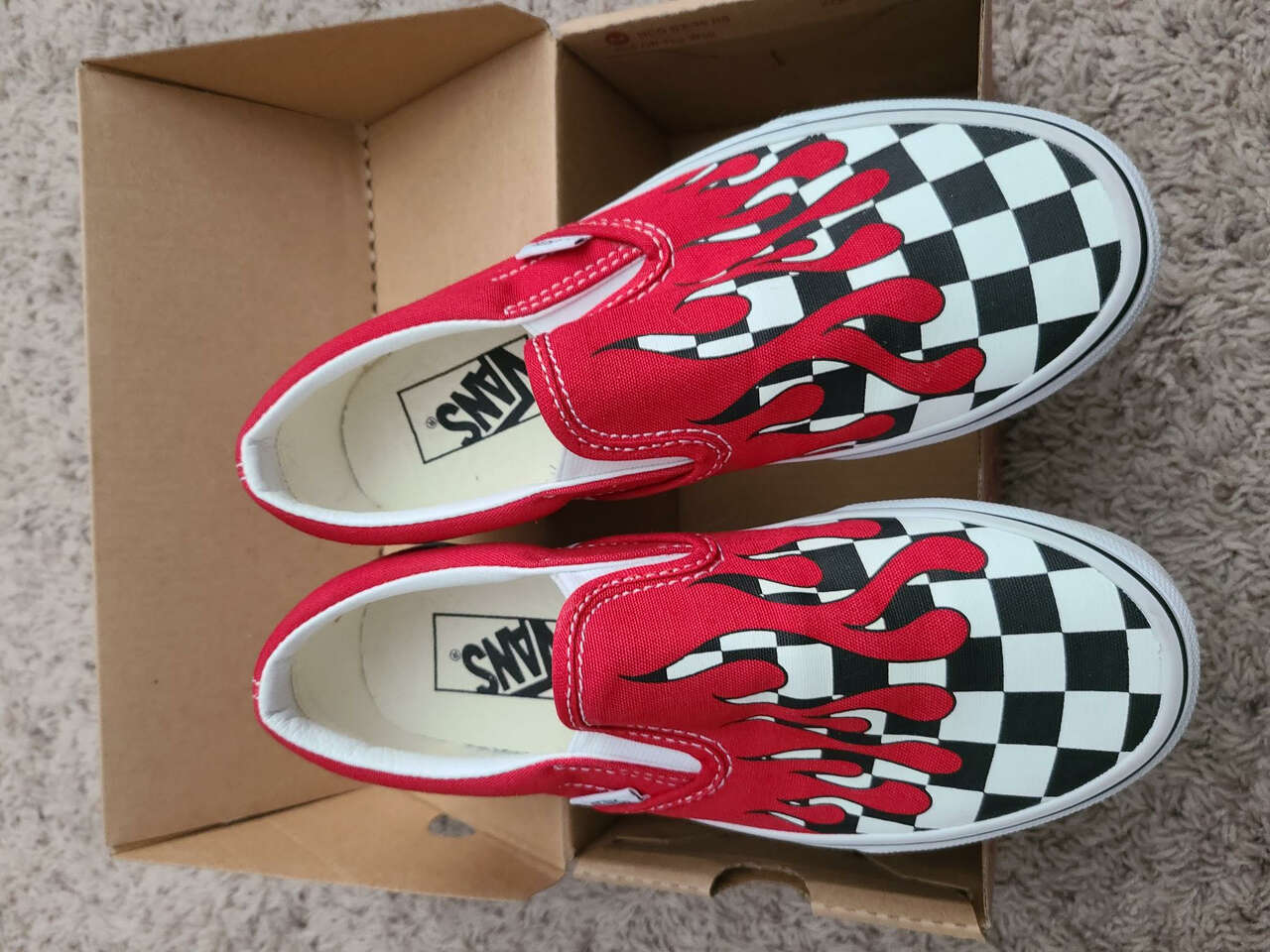 Vans checker flame classic slip-on shoe