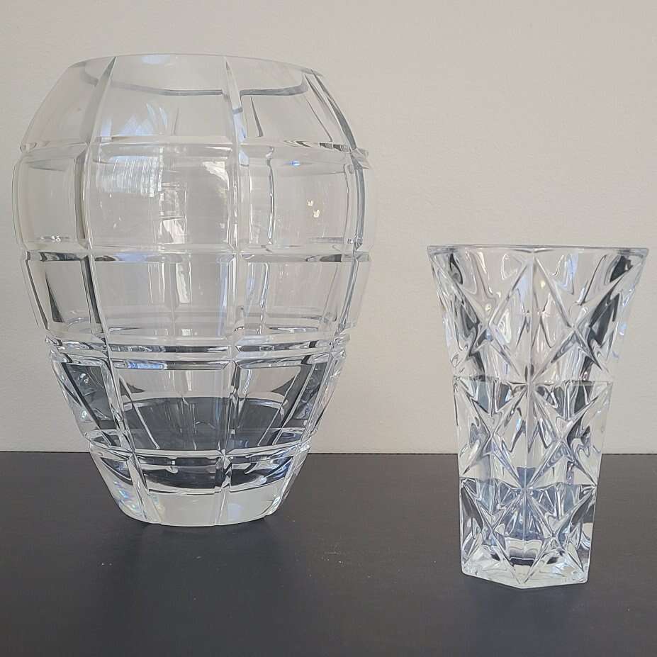 2 Vintage Crystal Vases