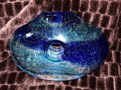 Vtg Margie’s Glass Garden Handblown Donut Hole Art