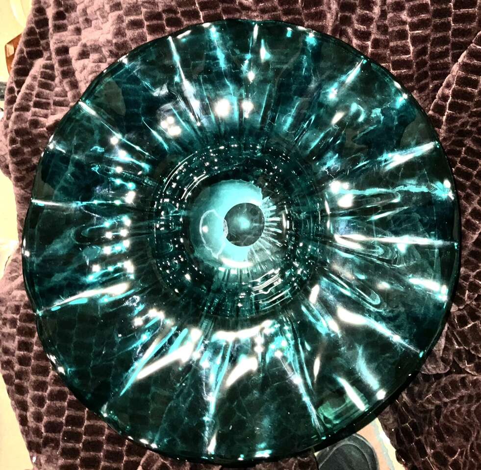 19 Inch Across Heavy Handblown Art Glass Bowl