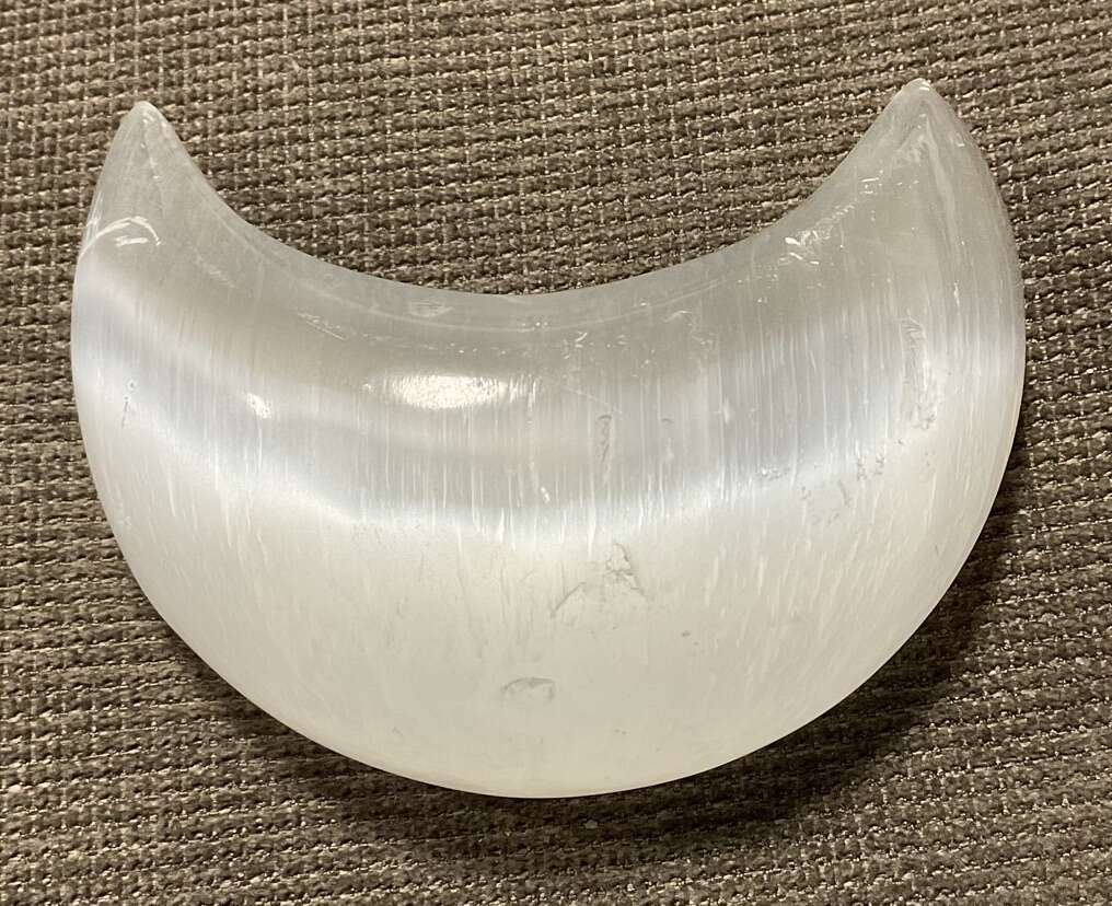 4 Inch Selenite Puffed Crescent Moon Shaped