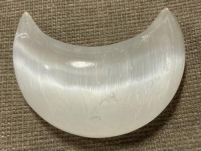 4 Inch Selenite Puffed Crescent Moon Shaped