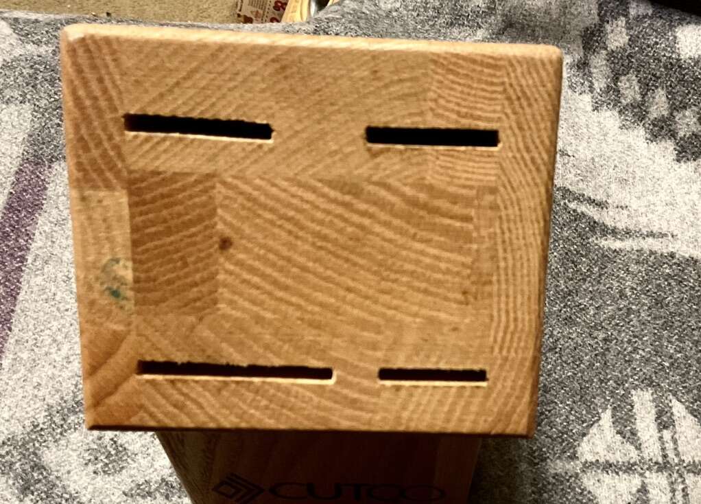 Cutco Wood Knife Block 4 Slot USA Honey Oak