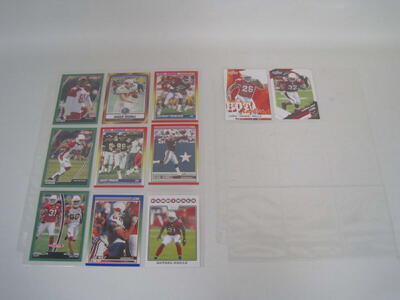 Lot of 11 Arizona Cardinals NFL Player Cards With Binder Sheets (Bryant Johnson)
