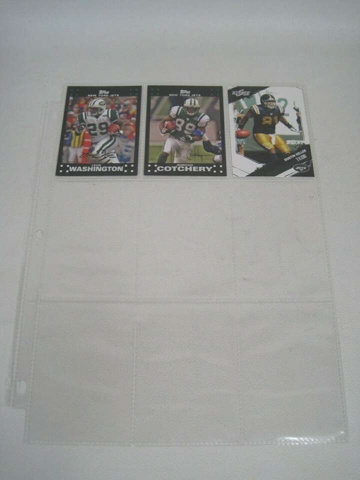 Lot of 3 New York Jets NFL Player Cards With Binder Sheet (Jerricho Cotchery)