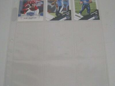 Lot of 3 Tennessee Titans NFL Player Cards With Binder Sheet (Alge Crumpler)