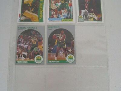 Seattle SuperSonics NBA Player Cards Lot of 5 with Binder Sheet (Michael Cage)
