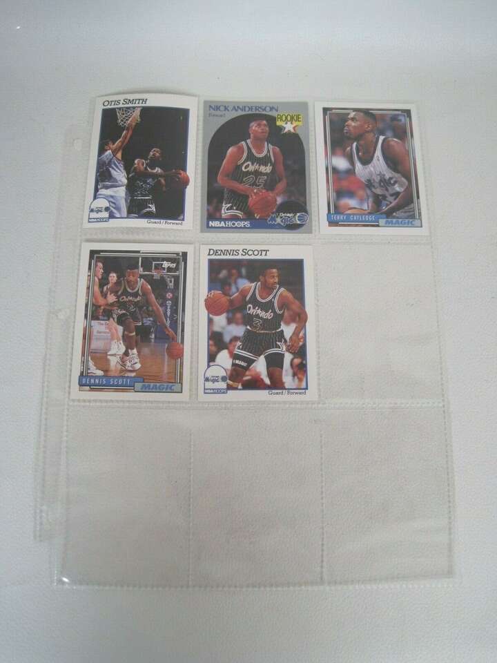 Orlando Magic Lot Of 5 NBA Player Cards with Binder Sheet (Dennis Scott, rare)