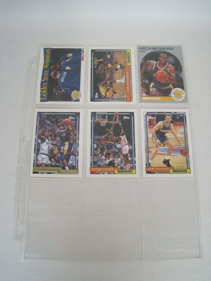 Golden State Warriors Lot Of 6 NBA Player Cards with Binder Sheet (Tim Hardaway)