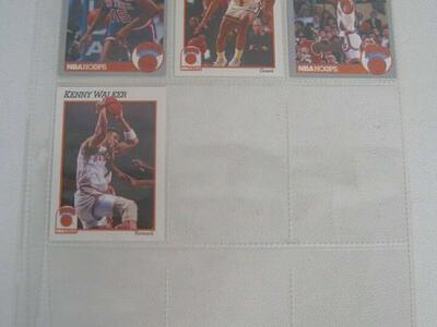 Lot Of 4 New York Knicks NBA Player Cards With Binder Sheet (Kenny Walker, rare)