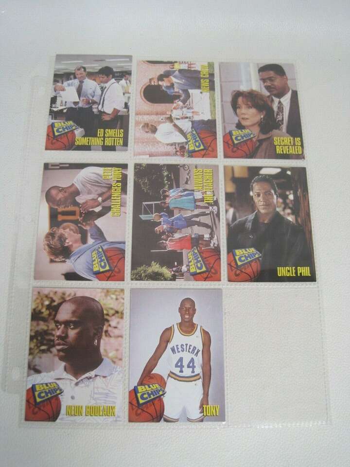 Lot Of 8 Blue Chips NBA Basketball Trading Cards With Binder Sheet (Uncle Phil)