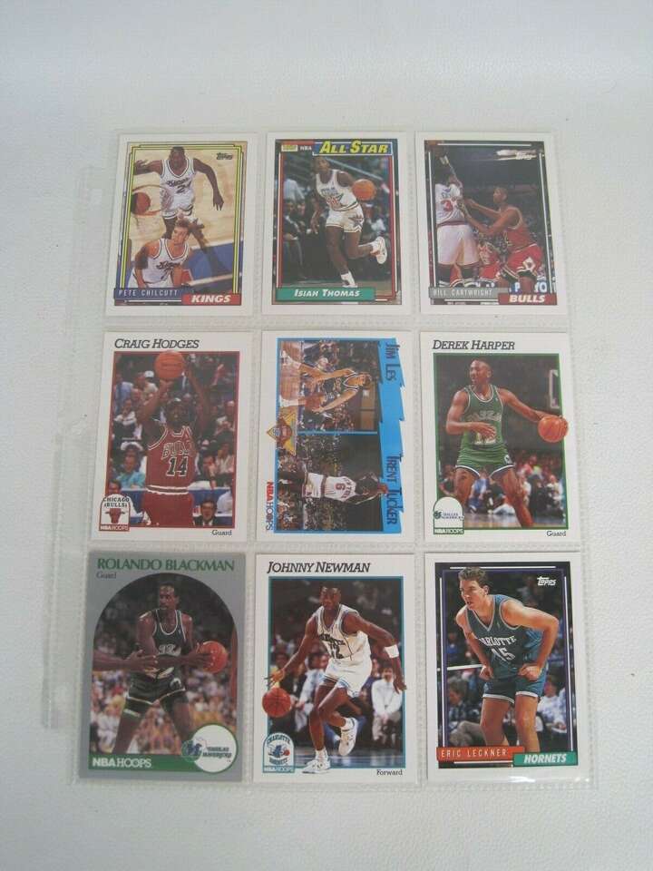Lot of 9 NBA Players Cards With Binder Sheet (Rolando Blackman, Johnny Newman)