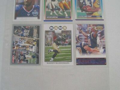 Lot of 6 LOS ANGELES & ST LOUIS RAMS NFL Player Cards With Binder Sheet (rare)