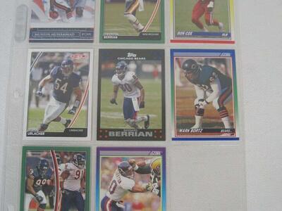 Lot of 8 Chicago Bears NFL Player Cards With Binder Sheet (Bernard Berrian)
