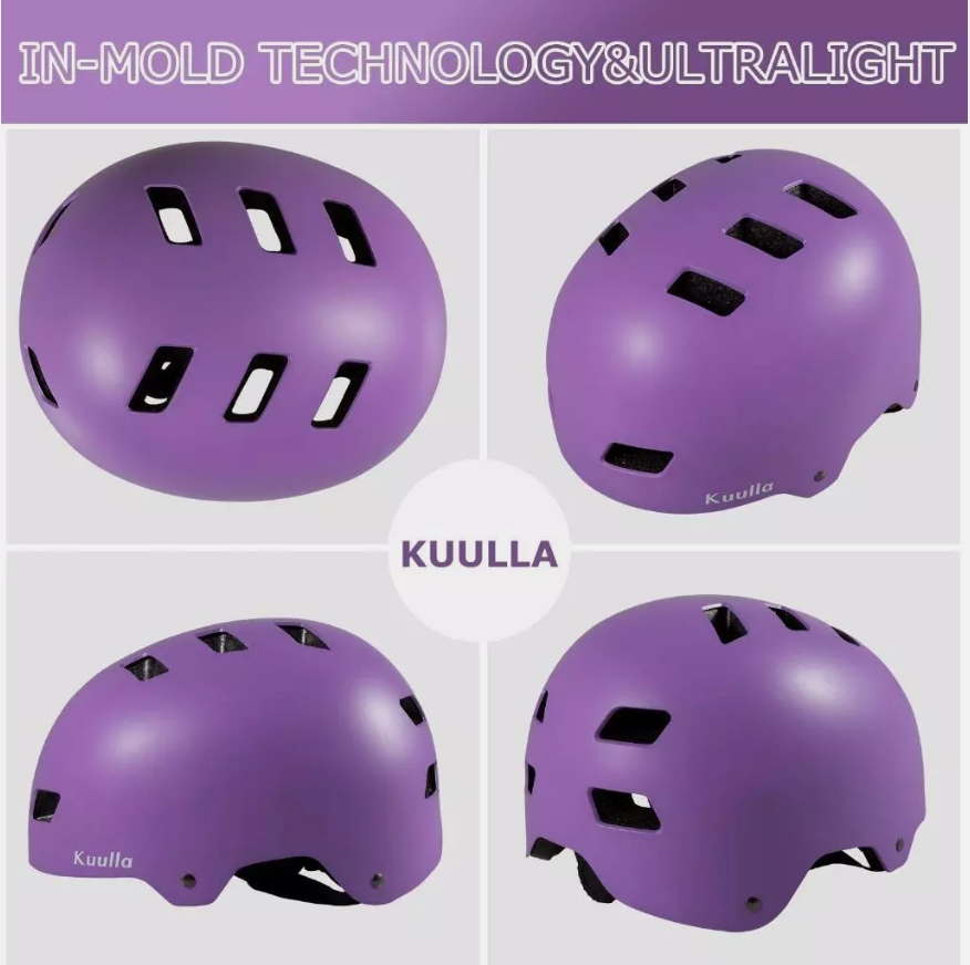 Kuulla Adult S 20"-21" Sport Bike Helmet Breathable Adjustable Purple Cycling