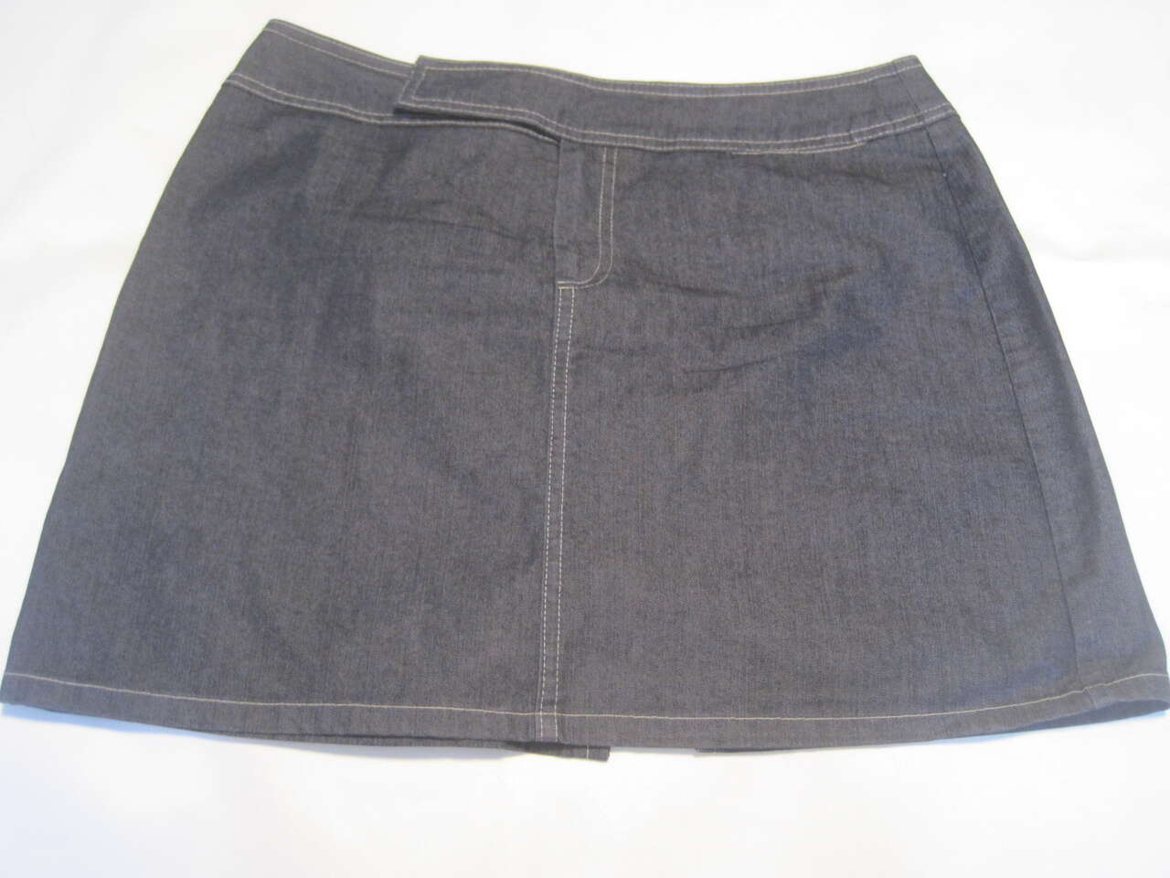 Vintage CLIO Petites Dark Blue Denim Midi Skirt Women's Size 8 Waist 32 Inch