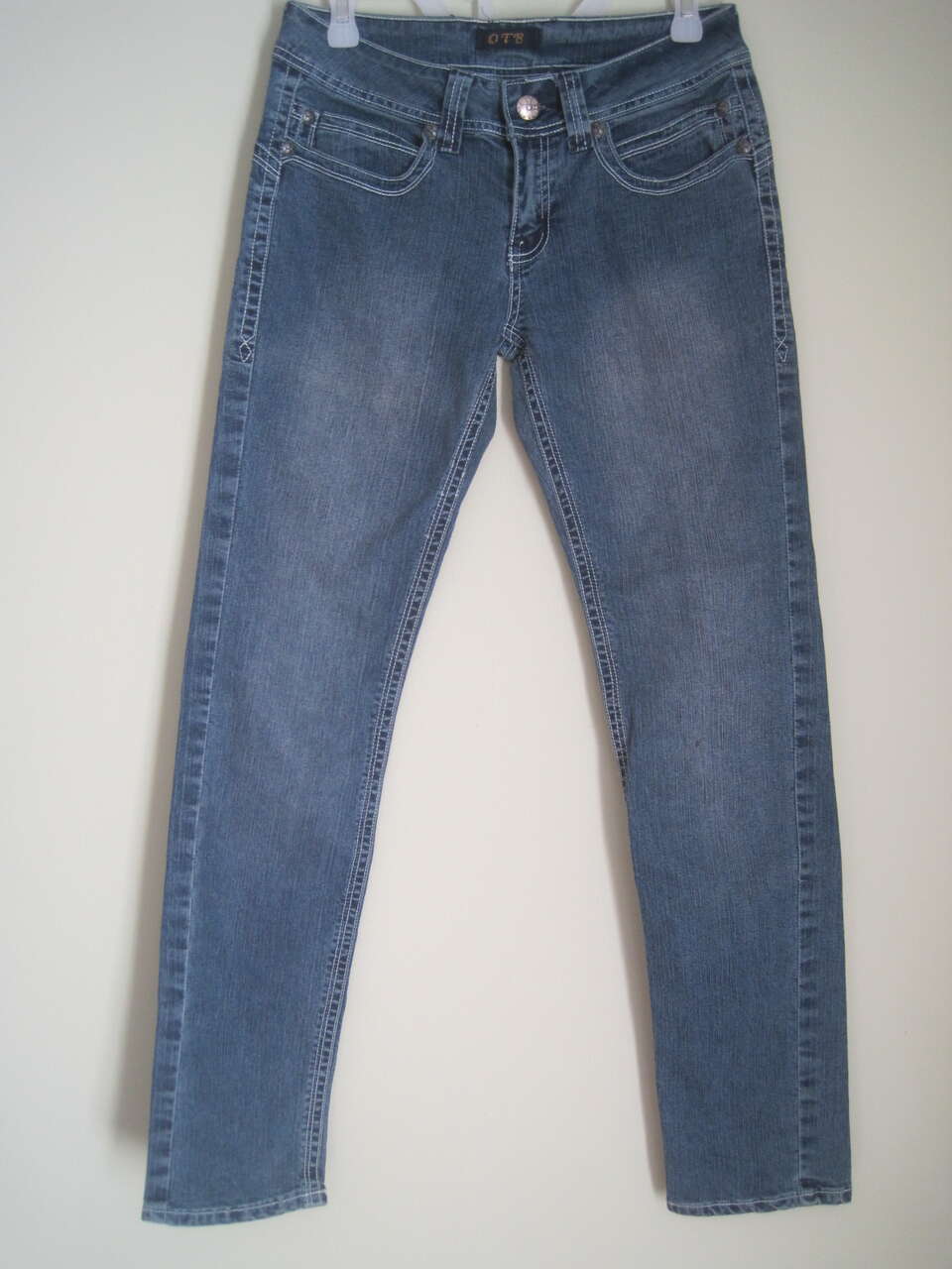 OTB One Tuff Babe Vintage Women's Juniors Stretchy Low Rise Straight Jeans 9/10