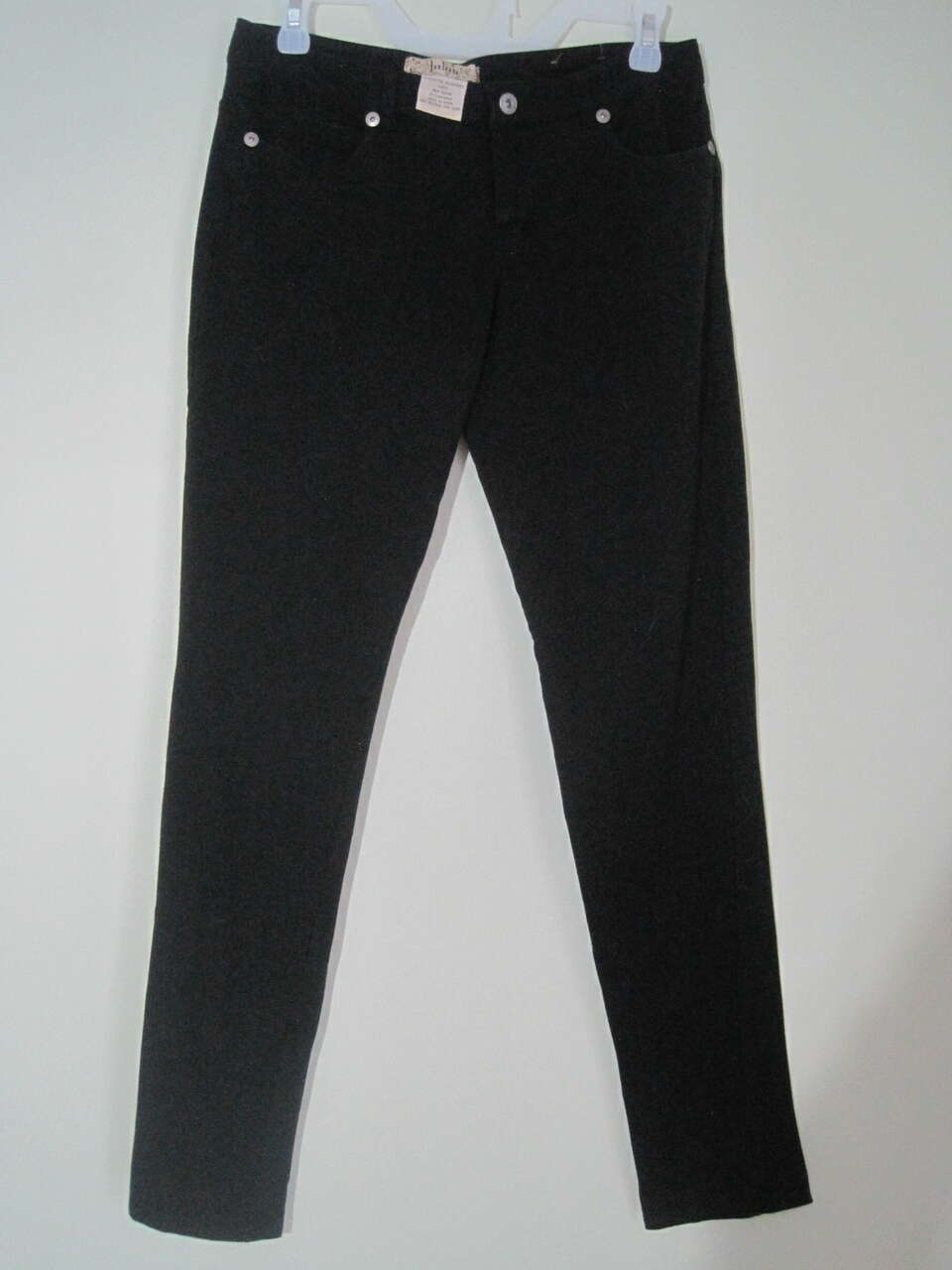 Jalate Women Black Casual Cotton Spandex Straight Pants Junior Size 9