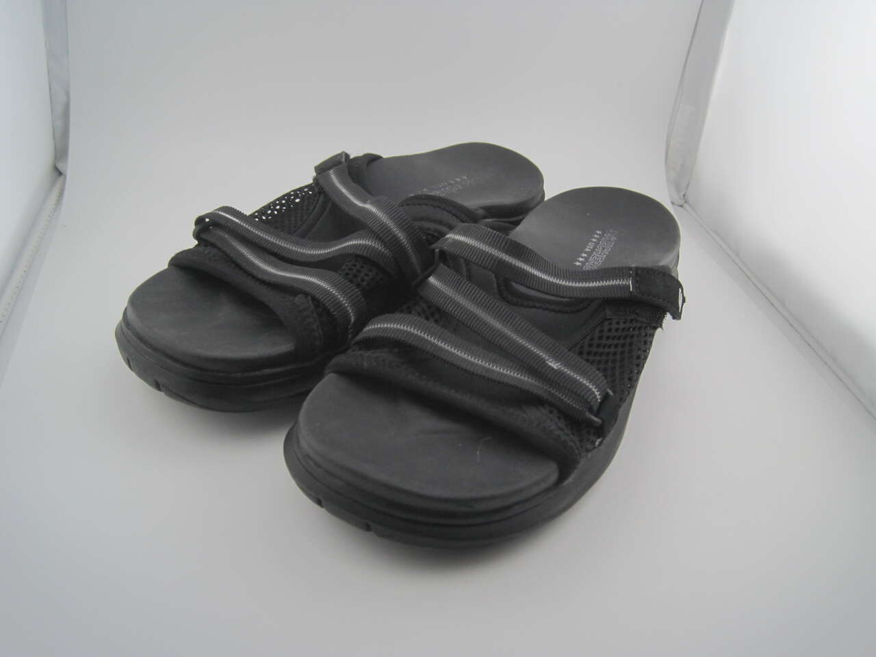 Skechers USA Mesh and Neoprene Slide Through Sandals, Black - Women's Size 7