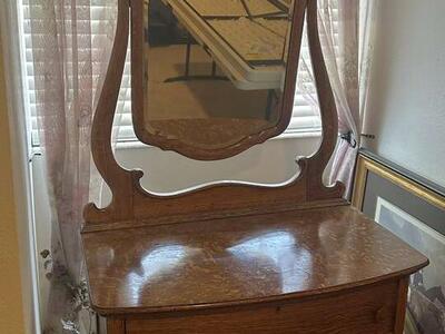 Antique dresser and mirror