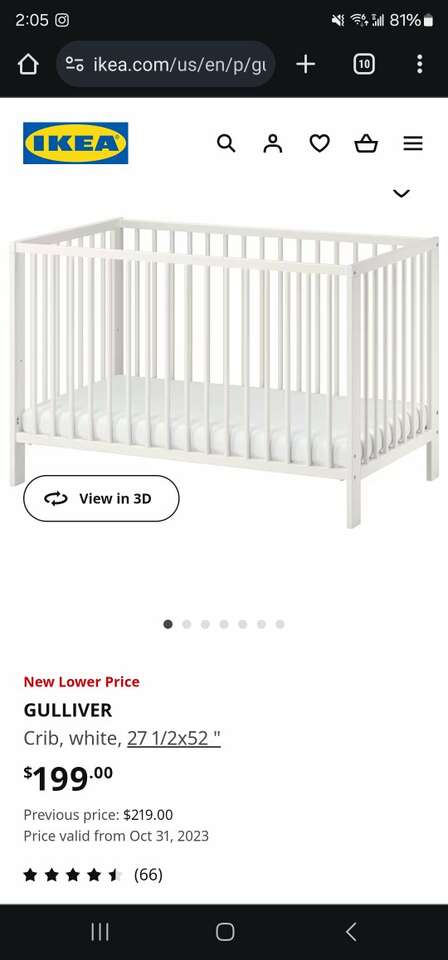 Ikea clearance crib sale