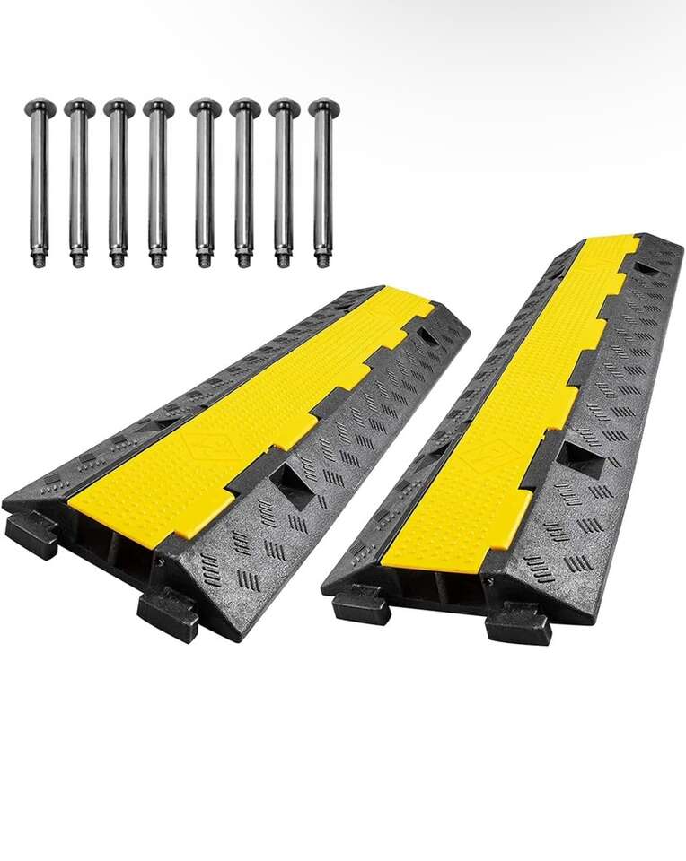 Pack of 2 Channel Rubber Cable Protector Ramp