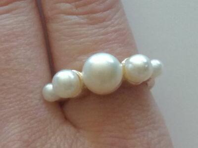 Pearl & Gold Ring~size 8