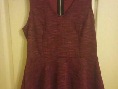 Pretty Pink & Black Sleeveless Top~Small~NEW