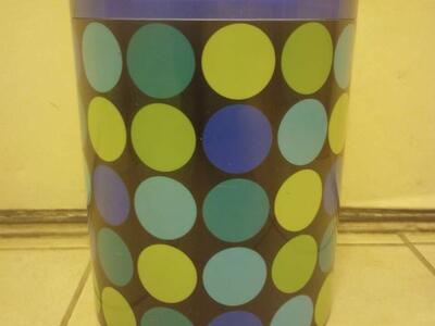Polka Dot Garbage Can