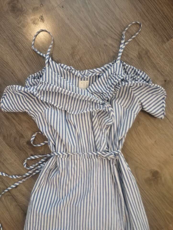 Blue & White Striped Dress~Medium