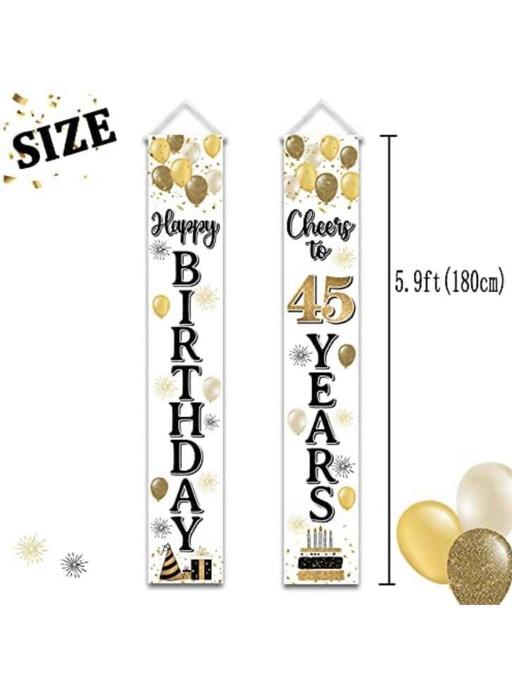 Happy 45th Birthday Door Banner