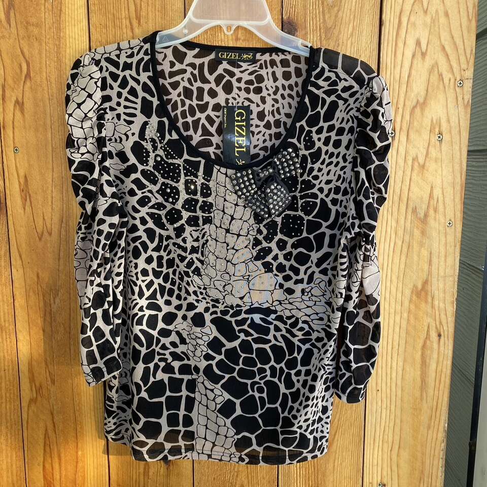 New Womens Sheer Blouse Shirt