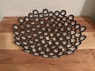 Metal Studded Fruit Decor Vase