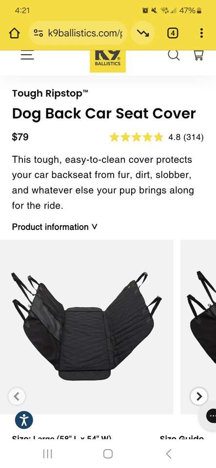 K-9 ballistics car seat cover for dogs