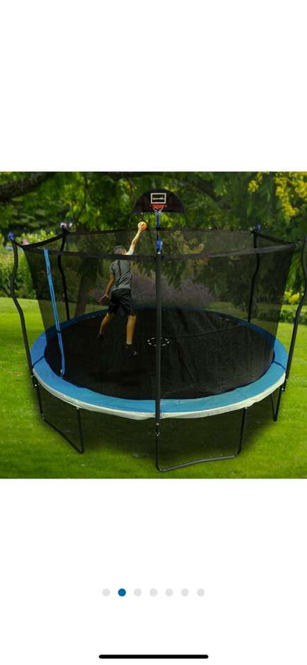 New Trampoline Net With Basketball Hoop