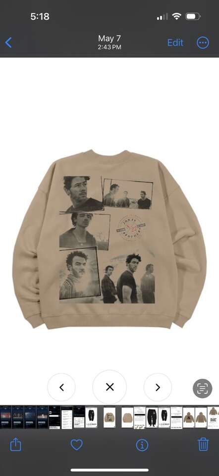 Jonas Bros Indy Crewneck Official Tour Sweatshirt