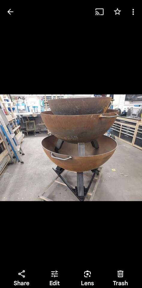 Three legged fire bowls