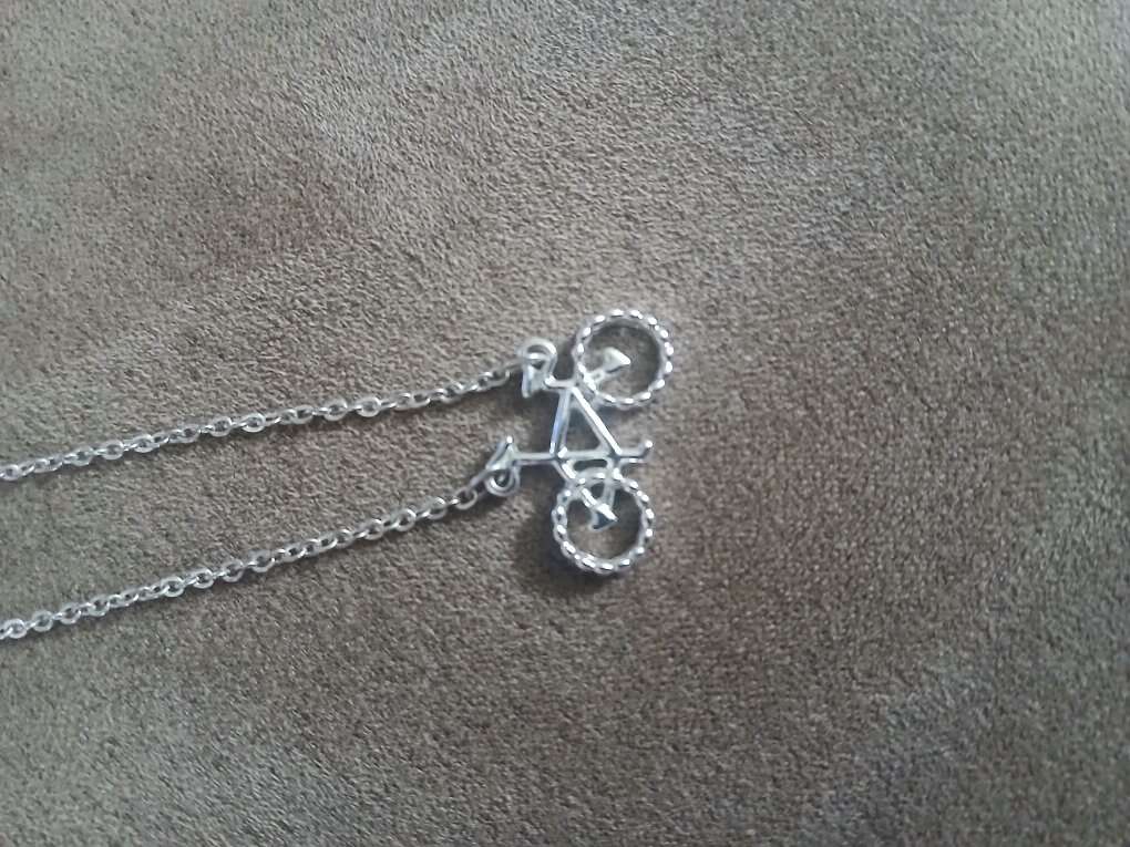 neclace silver bicycle  12 inch chain