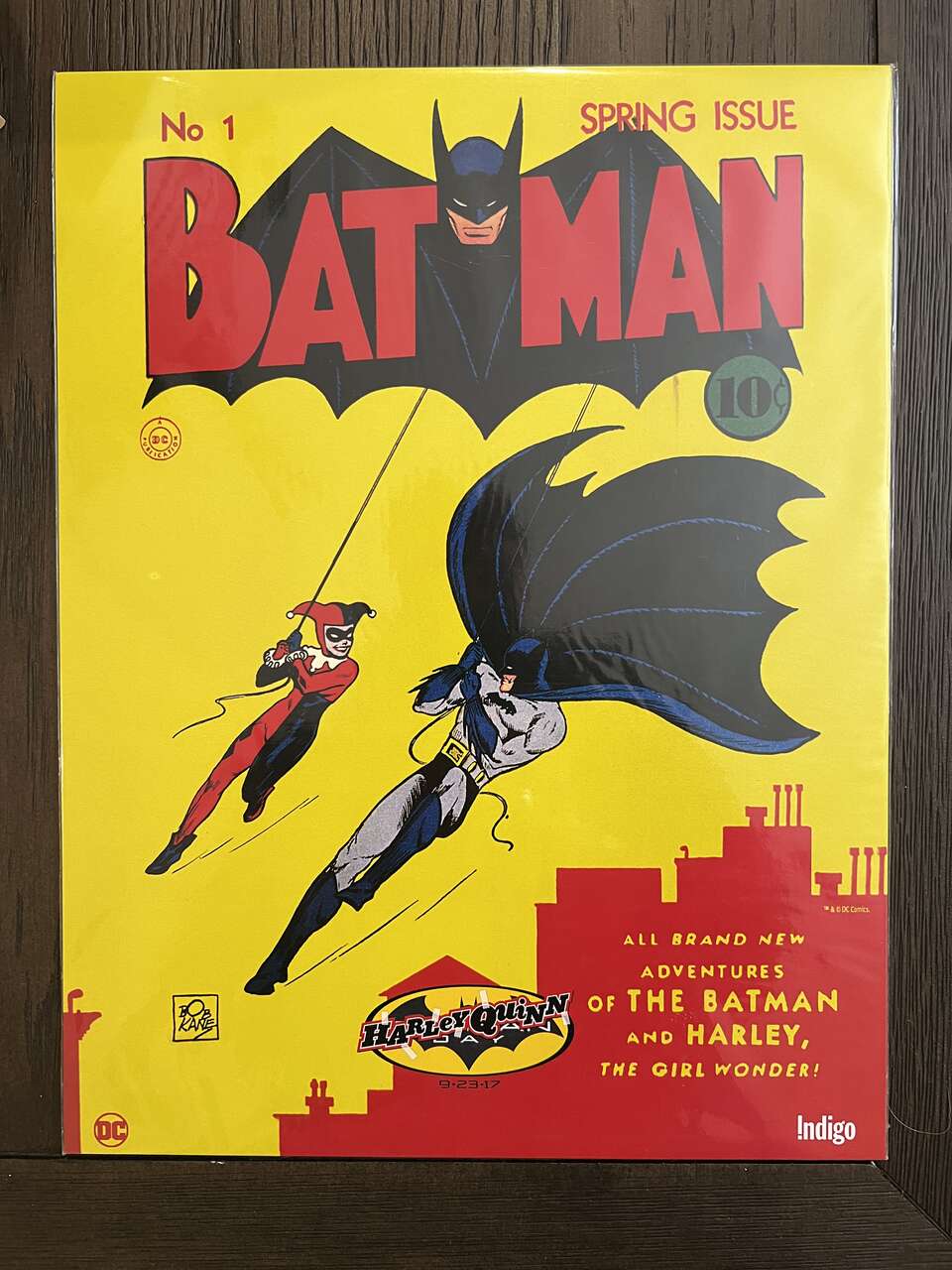 Batman – Harley Quinn – promotional 10” x 13” card – Batman Day – September 23, 2017