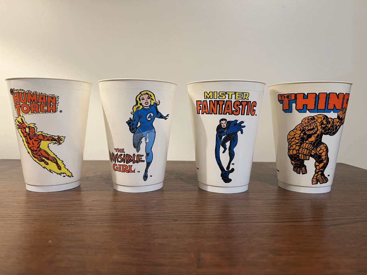 1975 Marvel Comics Group Slurpee Cups (x13) – RARE PRINTING – NO STORE BRANDING, made in the USA