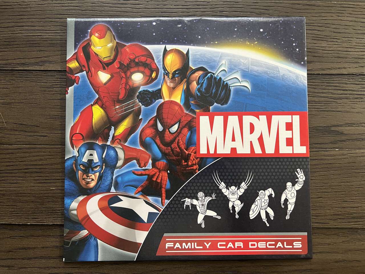 Marvel Family Car Decals (Wolverine, Spider-Man, Captain America, Iron Man)