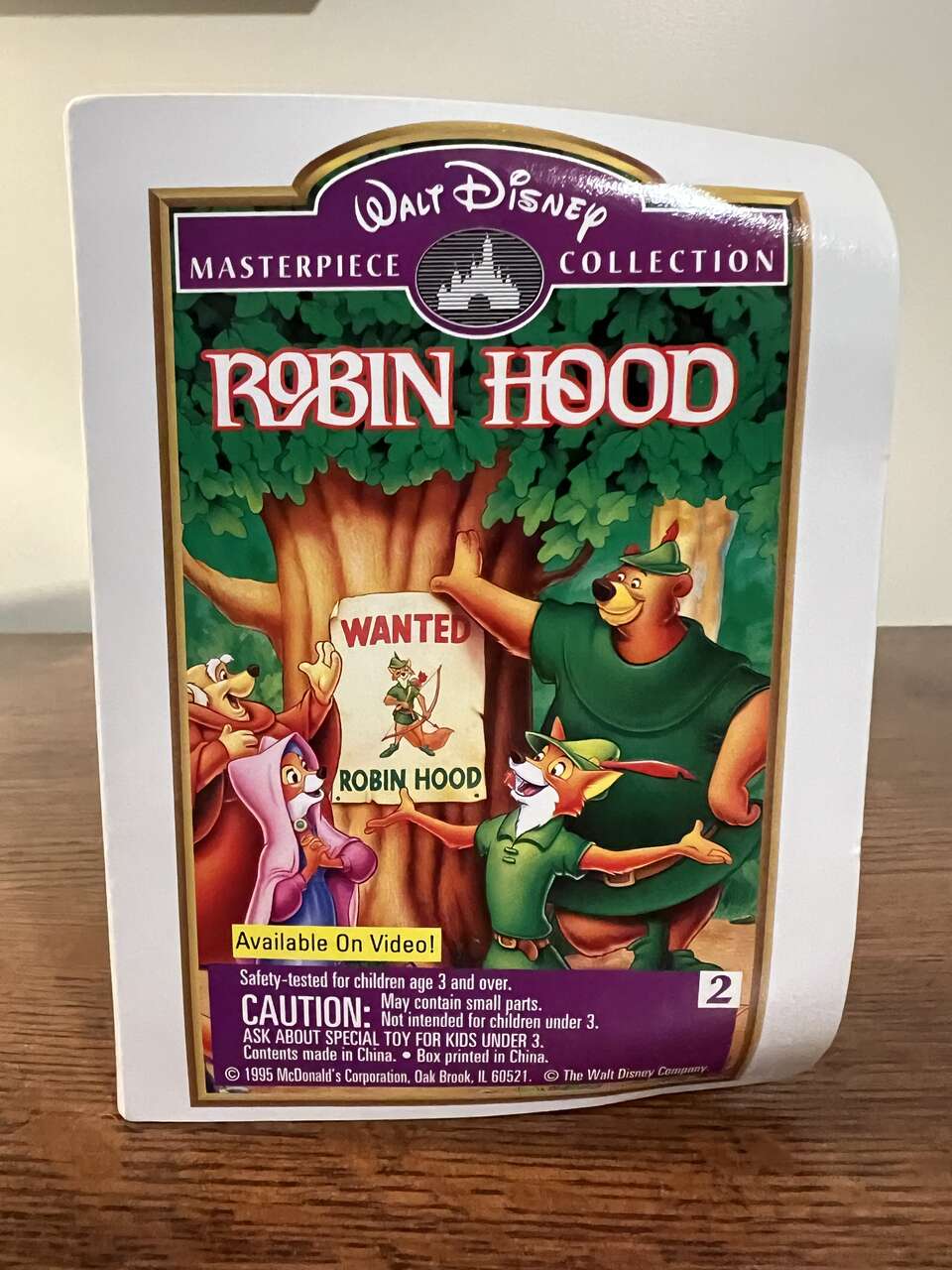 Walt Disney Masterpiece Robin Hood 1995 McDonald's Happy Meal Toy 3.25” Vintage